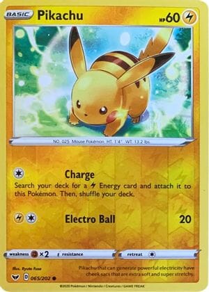 Pikachu (065/202) (Reverse Cosmos Holo) [Sword & Shield: Base Set] Pokemon Single Pokémon  | Multizone: Comics And Games