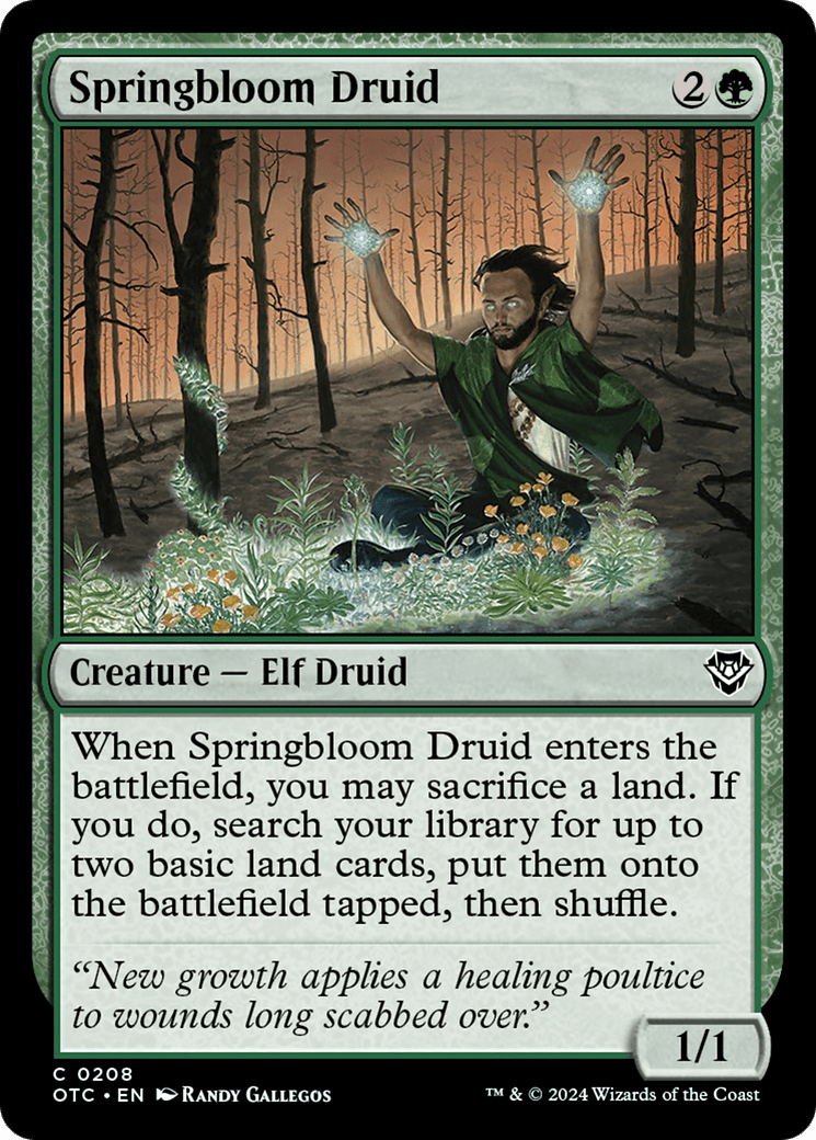 Springbloom Druid [Outlaws of Thunder Junction Commander] MTG Single Magic: The Gathering  | Multizone: Comics And Games