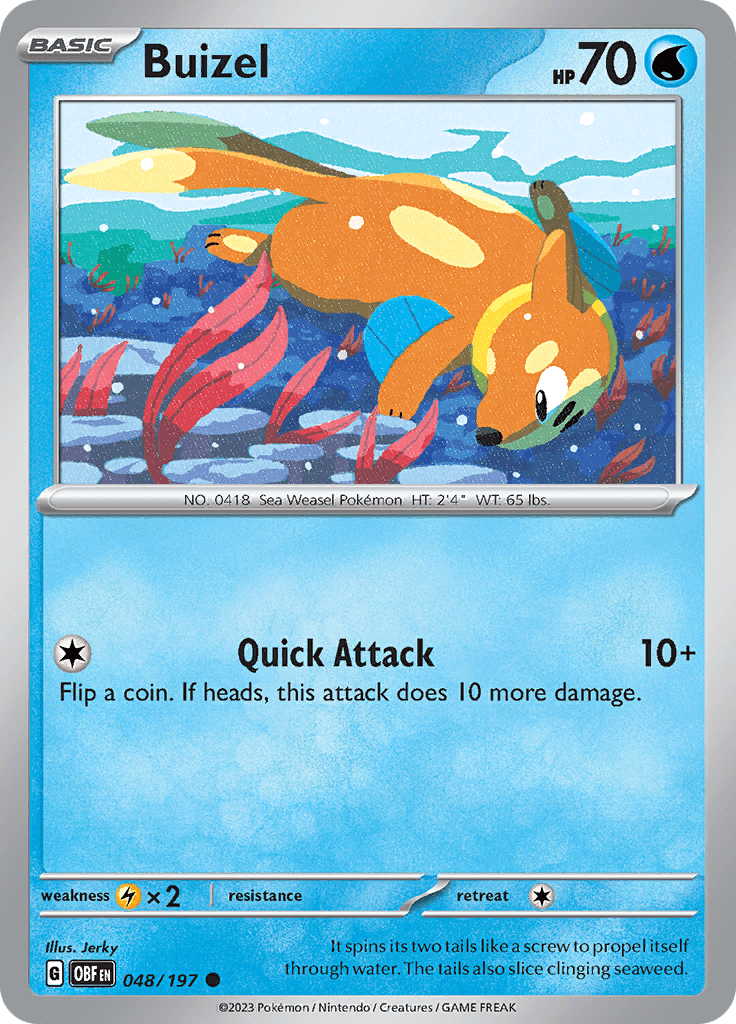 Buizel (048/197) [Scarlet & Violet: Obsidian Flames] Pokemon Single Pokémon  | Multizone: Comics And Games