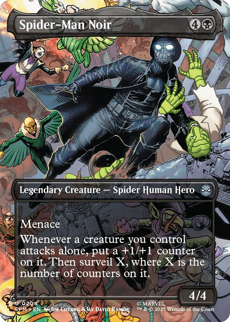Spider-Man Noir (Borderless) [Marvel's Spider-Man] MTG Single Magic: The Gathering  | Multizone: Comics And Games