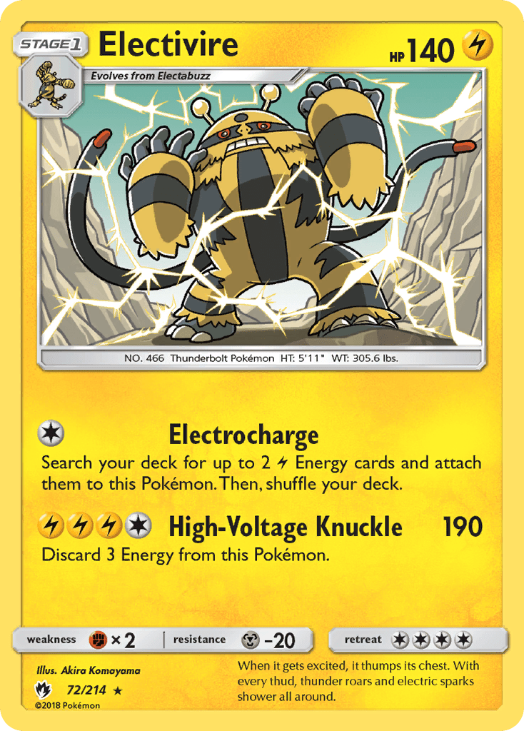 Electivire (72/214) [Sun & Moon: Lost Thunder] Pokemon Single Pokémon  | Multizone: Comics And Games