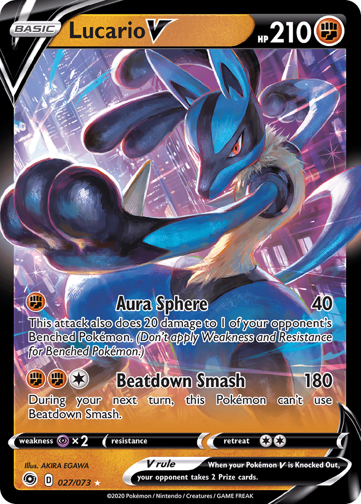 Lucario V (027/073) (Intro Deck) [Sword & Shield: Champion's Path] Pokemon Single Pokémon  | Multizone: Comics And Games