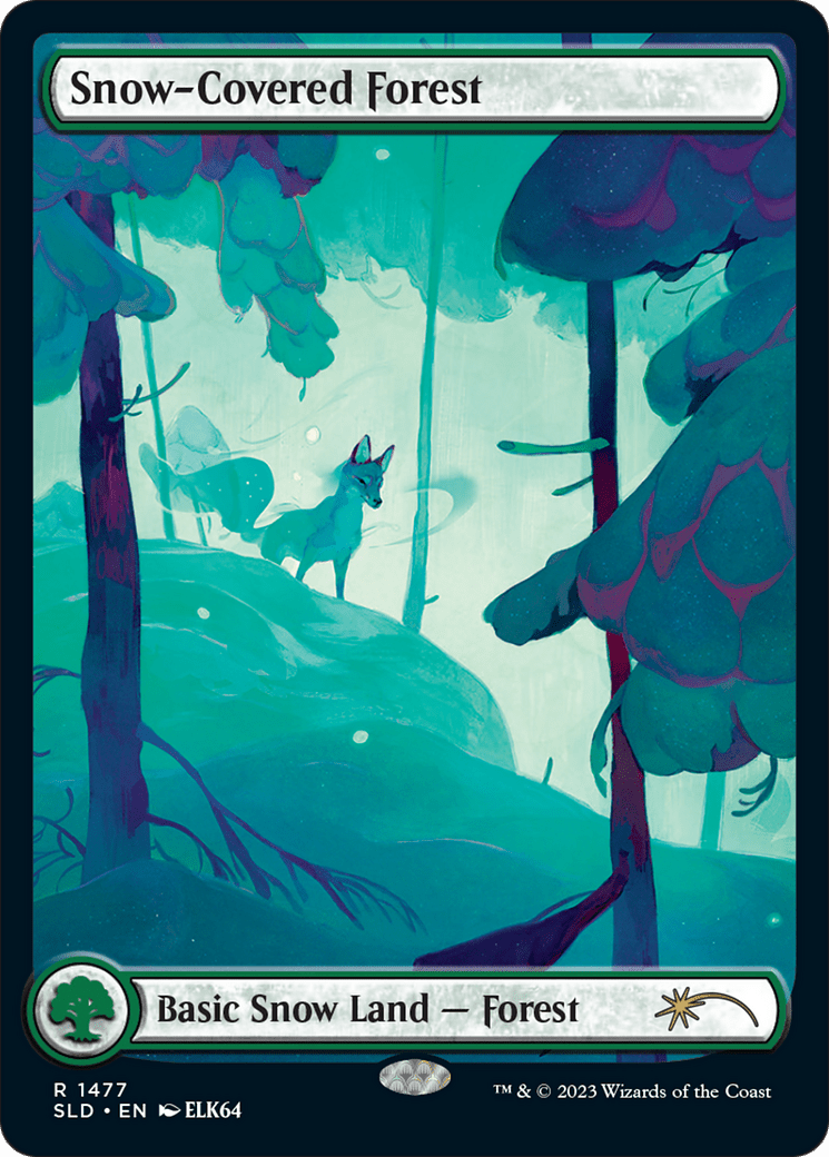 Snow-Covered Forest (1477) [Secret Lair Drop Series] MTG Single Magic: The Gathering  | Multizone: Comics And Games
