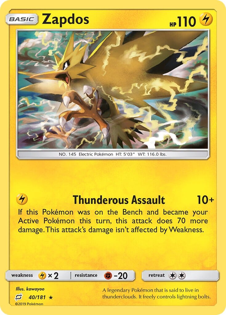 Zapdos (40/181) (Theme Deck Exclusive) [Sun & Moon: Team Up] Pokemon Single Pokémon  | Multizone: Comics And Games