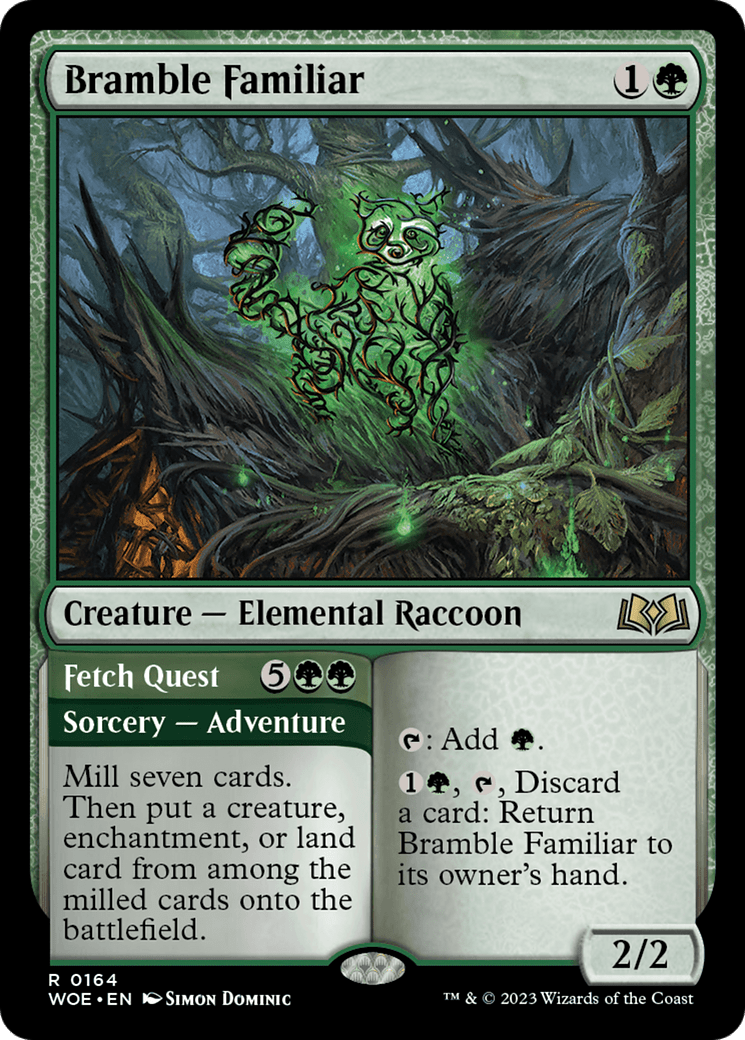 Bramble Familiar // Fetch Quest [Wilds of Eldraine] MTG Single Magic: The Gathering  | Multizone: Comics And Games