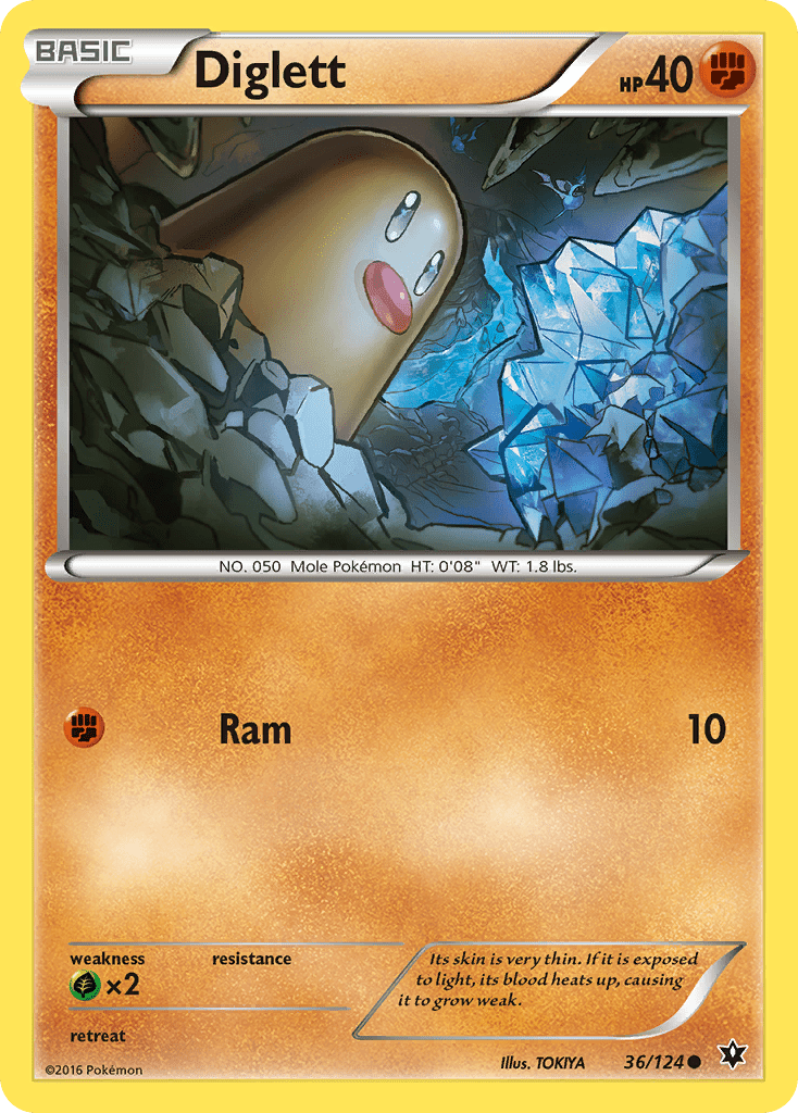 Diglett (36/124) [XY: Fates Collide] Pokemon Single Pokémon  | Multizone: Comics And Games