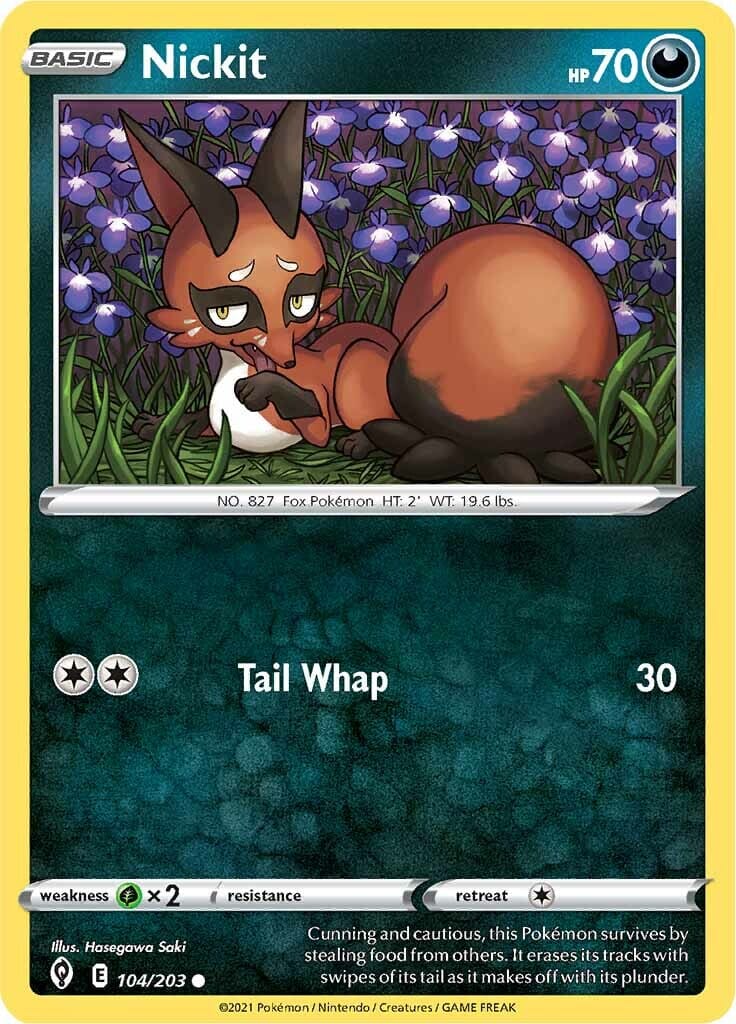Nickit (104/203) [Sword & Shield: Evolving Skies] Pokemon Single Pokémon  | Multizone: Comics And Games