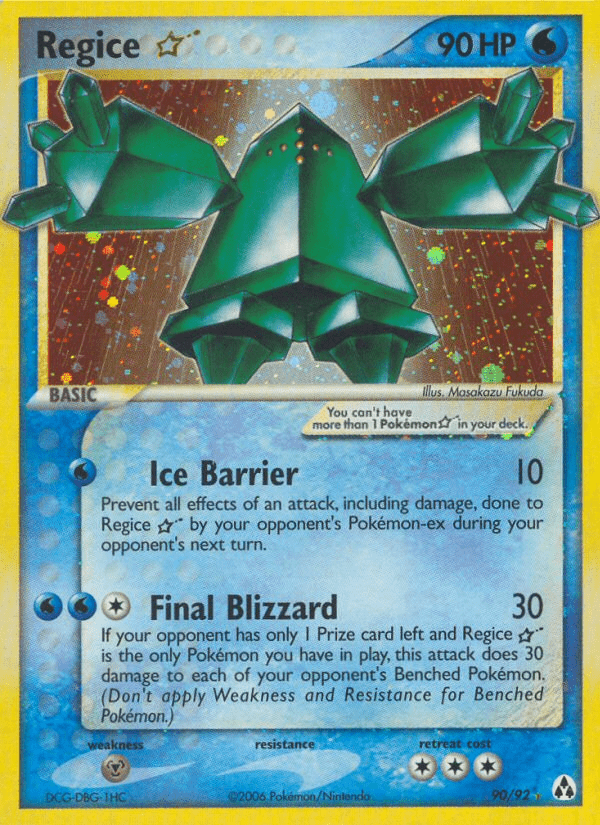 Regice Star (90/92) [EX: Legend Maker] Pokemon Single Pokémon  | Multizone: Comics And Games