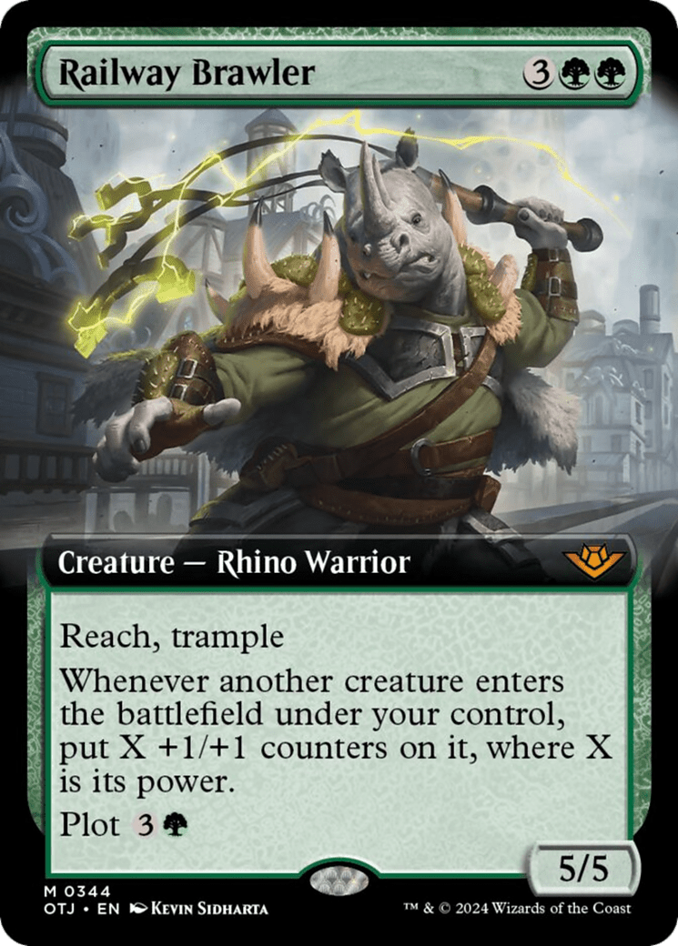 Railway Brawler (Extended Art) [Outlaws of Thunder Junction] MTG Single Magic: The Gathering  | Multizone: Comics And Games