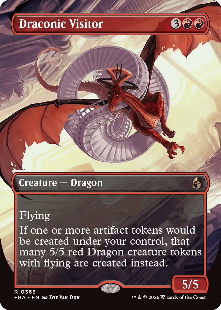 Draconic Visitor (Borderless) [Reality Fracture] MTG Single Magic: The Gathering  | Multizone: Comics And Games