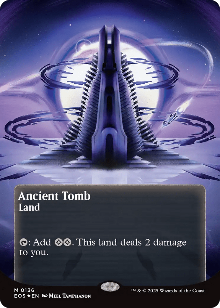 Ancient Tomb (0136) (Borderless) (Galaxy Foil) [Edge of Eternities: Stellar Sights] MTG Single Magic: The Gathering  | Multizone: Comics And Games