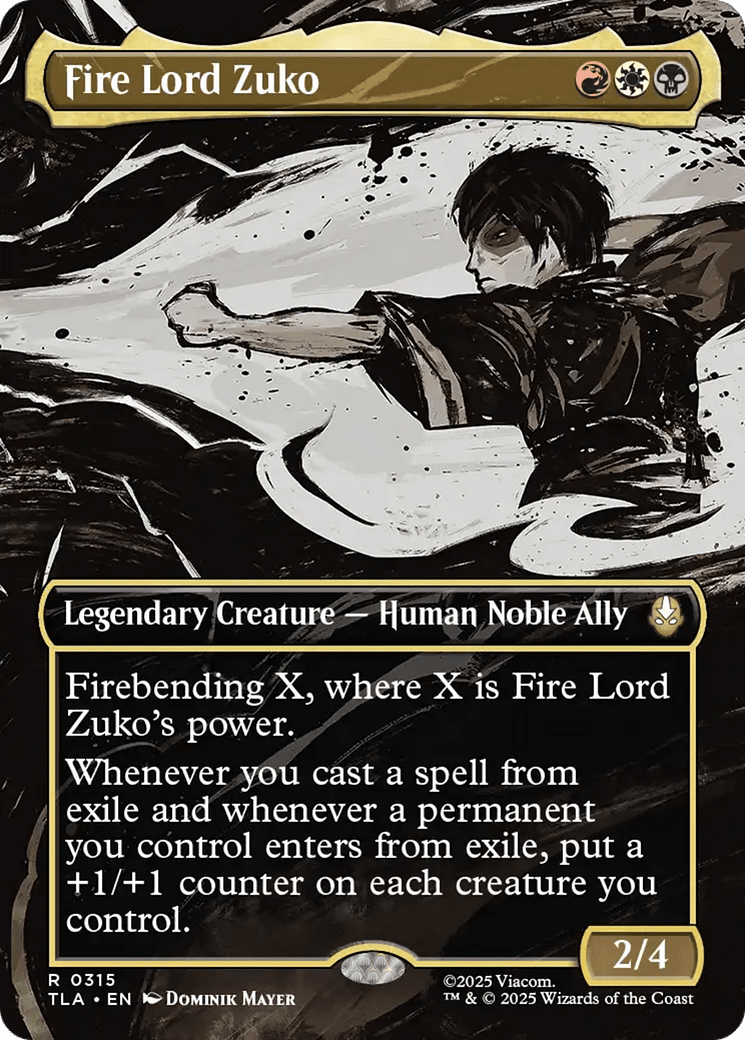 Fire Lord Zuko (Borderless) [Avatar: The Last Airbender] MTG Single Magic: The Gathering  | Multizone: Comics And Games