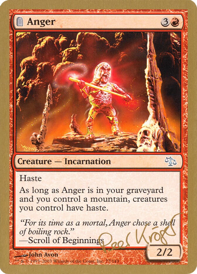 Anger (Peer Kroger) [World Championship Decks 2003] MTG Single Magic: The Gathering  | Multizone: Comics And Games