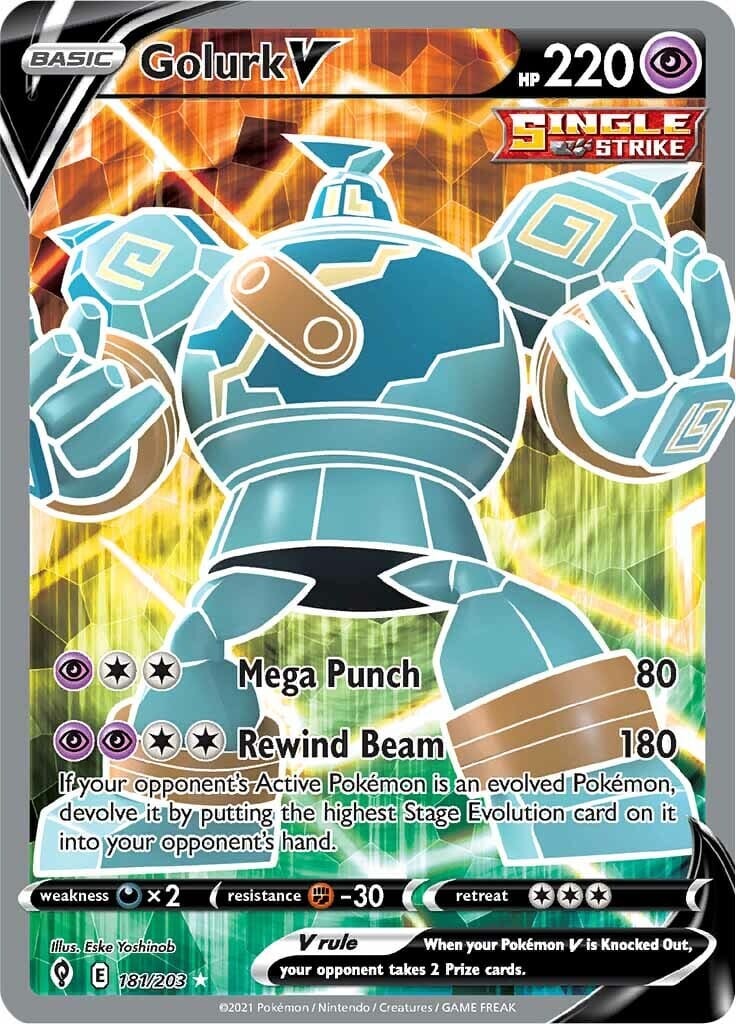 Golurk V (181/203) [Sword & Shield: Evolving Skies] Pokemon Single Pokémon  | Multizone: Comics And Games