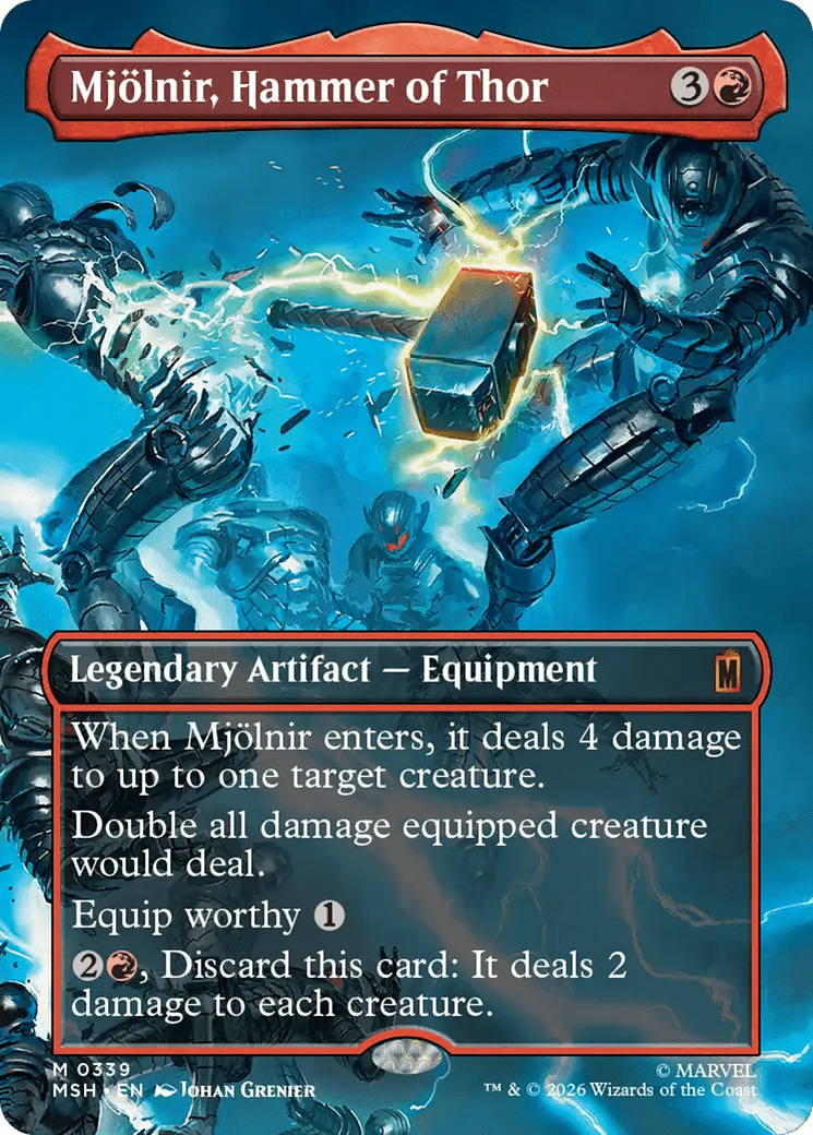 Mjolnir, Hammer of Thor (Borderless) (0339) [Marvel Super Heroes] MTG Single Magic: The Gathering  | Multizone: Comics And Games