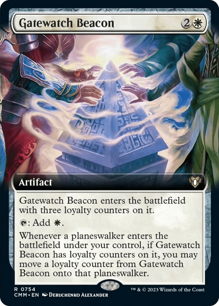 Gatewatch Beacon (Extended Art) [Commander Masters] MTG Single Magic: The Gathering  | Multizone: Comics And Games