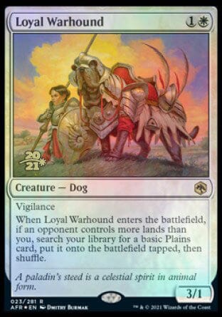 Loyal Warhound [Dungeons & Dragons: Adventures in the Forgotten Realms Prerelease Promos] MTG Single Magic: The Gathering  | Multizone: Comics And Games