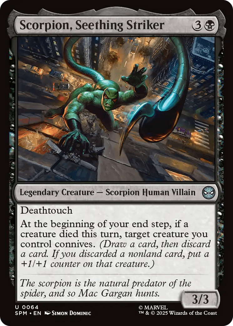 Scorpion, Seething Striker [Marvel's Spider-Man] MTG Single Magic: The Gathering  | Multizone: Comics And Games