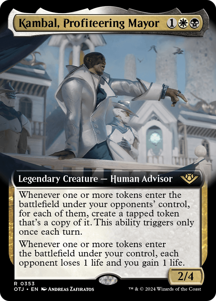 Kambal, Profiteering Mayor (Extended Art) [Outlaws of Thunder Junction] MTG Single Magic: The Gathering  | Multizone: Comics And Games