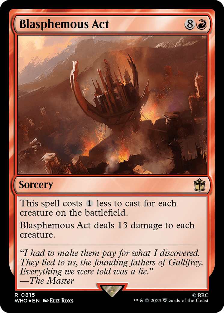 Blasphemous Act (Surge Foil) [Doctor Who] MTG Single Magic: The Gathering  | Multizone: Comics And Games