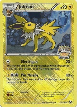 Jolteon (37/108) (Regional Championship) [League & Championship Cards] Pokemon Single Pokémon  | Multizone: Comics And Games