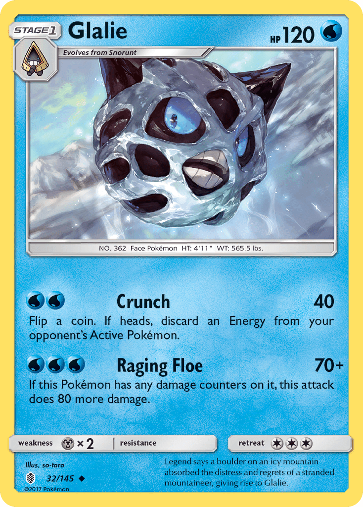 Glalie (32/145) [Sun & Moon: Guardians Rising] Pokemon Single Pokémon  | Multizone: Comics And Games