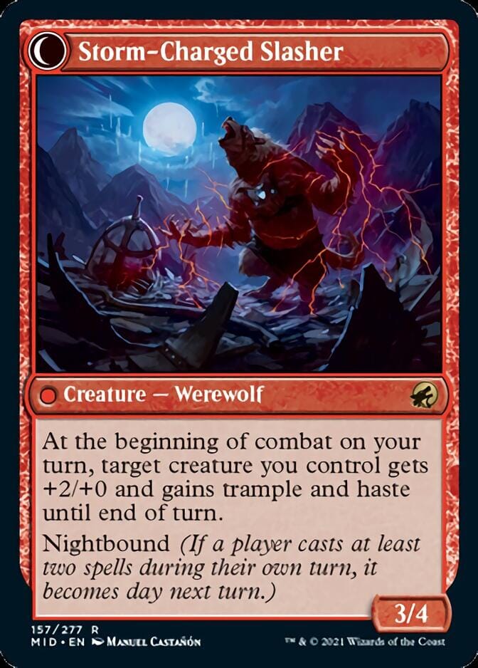 Reckless Stormseeker // Storm-Charged Slasher [Innistrad: Midnight Hunt] MTG Single Magic: The Gathering  | Multizone: Comics And Games