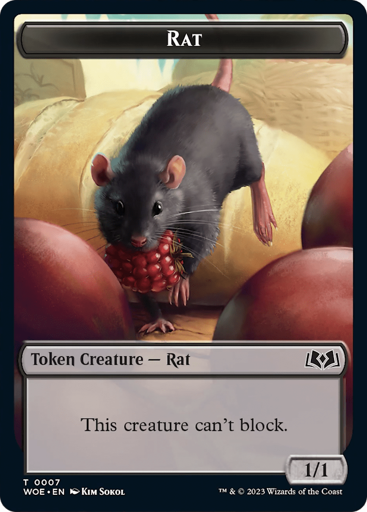 Rat // Food (0012) Double-Sided Token [Wilds of Eldraine Tokens] MTG Single Magic: The Gathering  | Multizone: Comics And Games