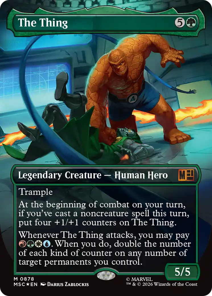The Thing (Borderless) (Surge Foil) [Marvel Super Heroes Commander] | Multizone: Comics And Games
