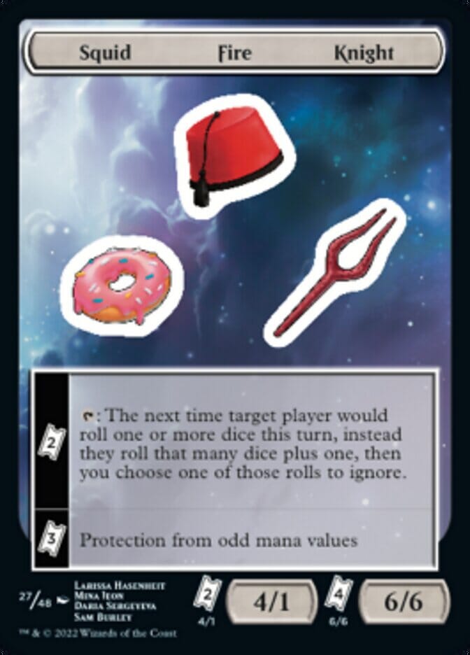 Squid Fire Knight [Unfinity Stickers] MTG Single Magic: The Gathering  | Multizone: Comics And Games
