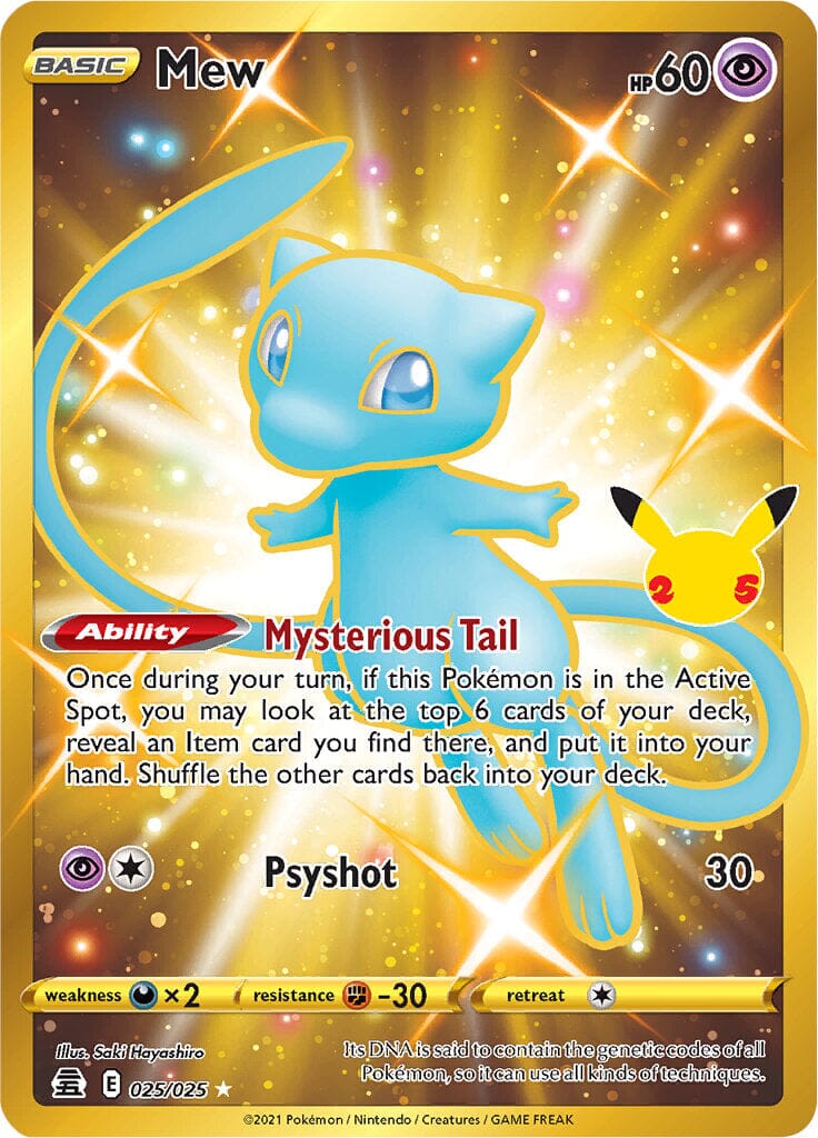Mew (025/025) (Gold) [Celebrations: 25th Anniversary] Pokemon Single Pokémon  | Multizone: Comics And Games