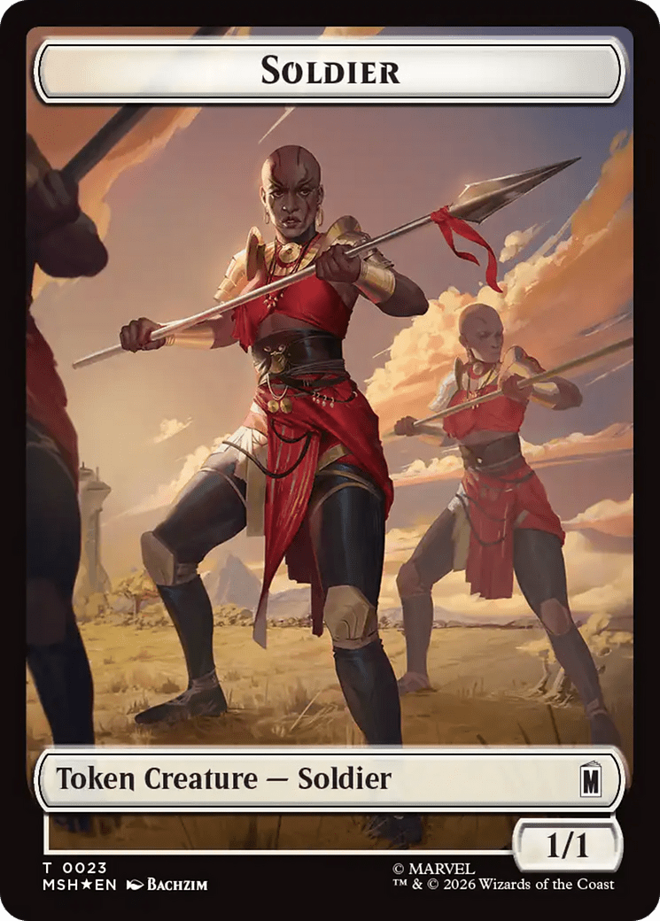 Goat // Soldier Double-Sided Token (Surge Foil) [Marvel Super Heroes Commander Tokens] MTG Single Magic: The Gathering  | Multizone: Comics And Games
