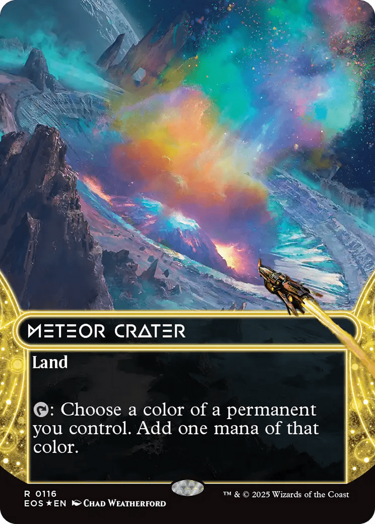 Meteor Crater (0116) (Borderless) (Galaxy Foil) [Edge of Eternities: Stellar Sights] MTG Single Magic: The Gathering  | Multizone: Comics And Games
