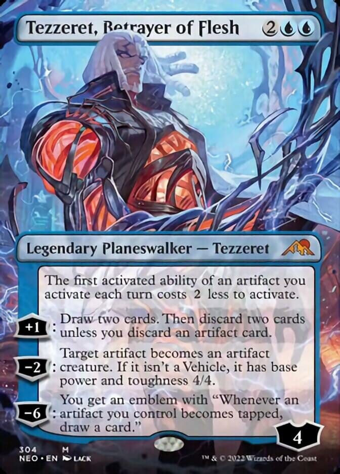 Tezzeret, Betrayer of Flesh (Borderless) [Kamigawa: Neon Dynasty] MTG Single Magic: The Gathering  | Multizone: Comics And Games