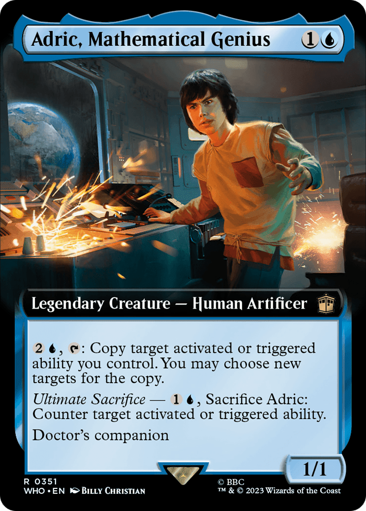 Adric, Mathematical Genius (Extended Art) [Doctor Who] MTG Single Magic: The Gathering  | Multizone: Comics And Games