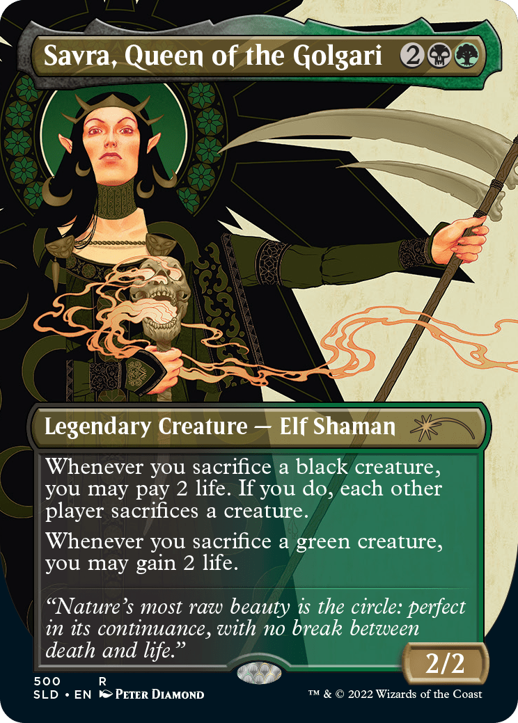 Savra, Queen of the Golgari (Borderless) [Secret Lair Drop Series] MTG Single Magic: The Gathering  | Multizone: Comics And Games