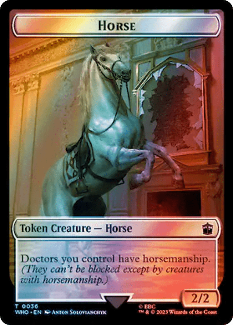 Horse // Clue (0053) Double-Sided Token (Surge Foil) [Doctor Who Tokens] MTG Single Magic: The Gathering  | Multizone: Comics And Games