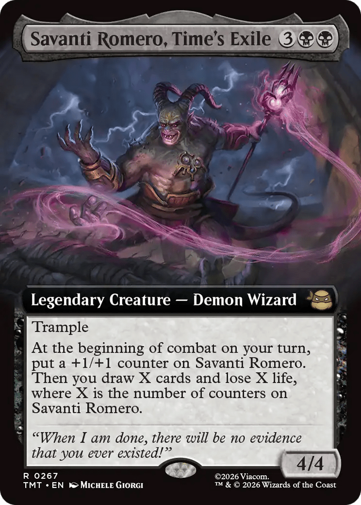 Savanti Romero, Time's Exile (Extended Art) [Teenage Mutant Ninja Turtles] MTG Single Magic: The Gathering  | Multizone: Comics And Games