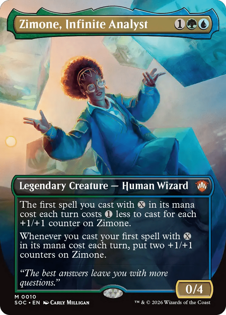Zimone, Infinite Analyst (Borderless) [Secrets of Strixhaven Commander] MTG Single Magic: The Gathering  | Multizone: Comics And Games