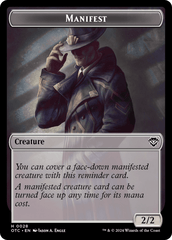 Thopter // Manifest Double-Sided Token [Outlaws of Thunder Junction Commander Tokens] MTG Single Magic: The Gathering  | Multizone: Comics And Games