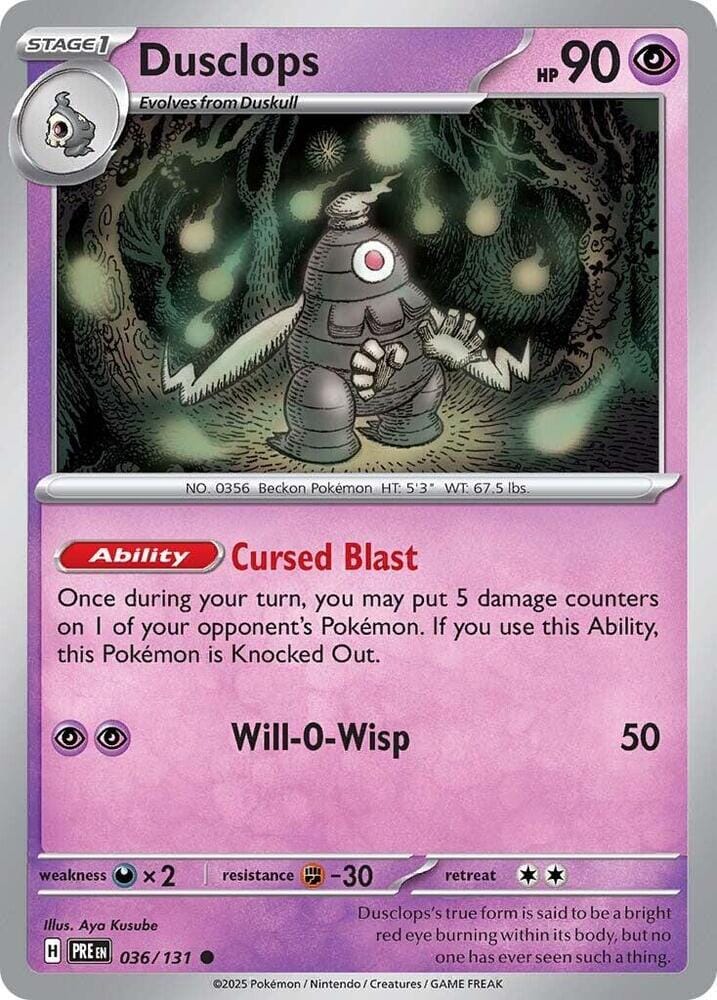 Dusclops (036/131) [Scarlet & Violet: Prismatic Evolutions] Pokemon Single Pokémon  | Multizone: Comics And Games