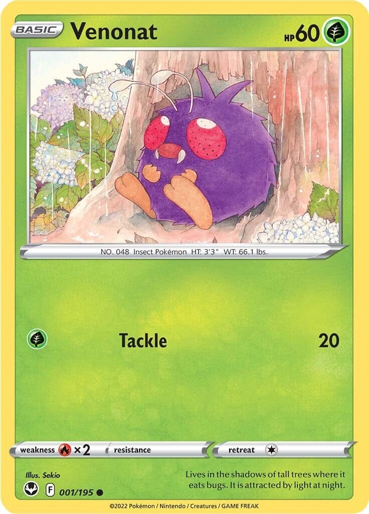 Venonat (001/195) [Sword & Shield: Silver Tempest] Pokemon Single Pokémon  | Multizone: Comics And Games