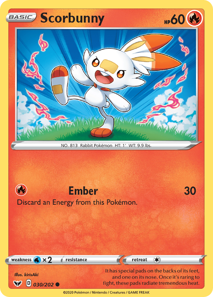 Scorbunny (030/202) [Sword & Shield: Base Set] Pokemon Single Pokémon  | Multizone: Comics And Games