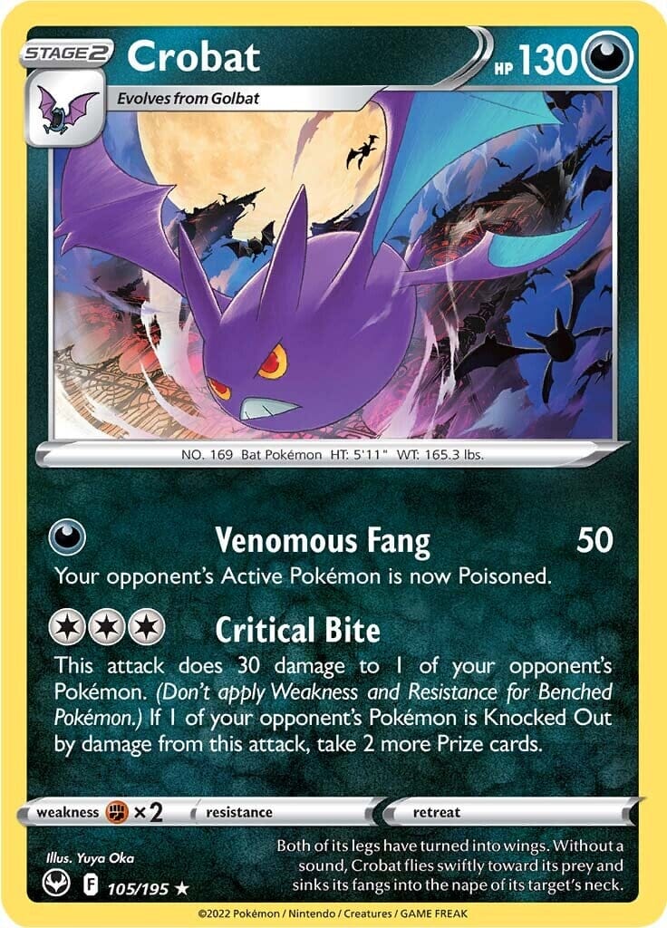 Crobat (105/195) [Sword & Shield: Silver Tempest] Pokemon Single Pokémon  | Multizone: Comics And Games