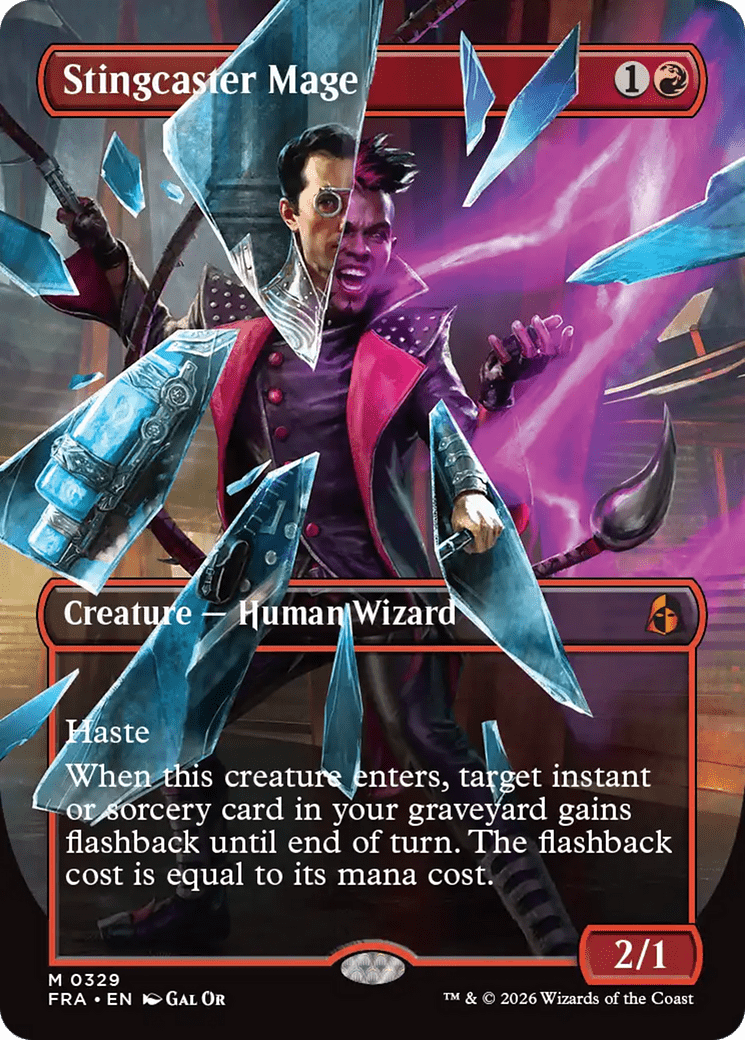 Stingcaster Mage (Borderless) (Facet Foil) [Reality Fracture] MTG Single Magic: The Gathering  | Multizone: Comics And Games