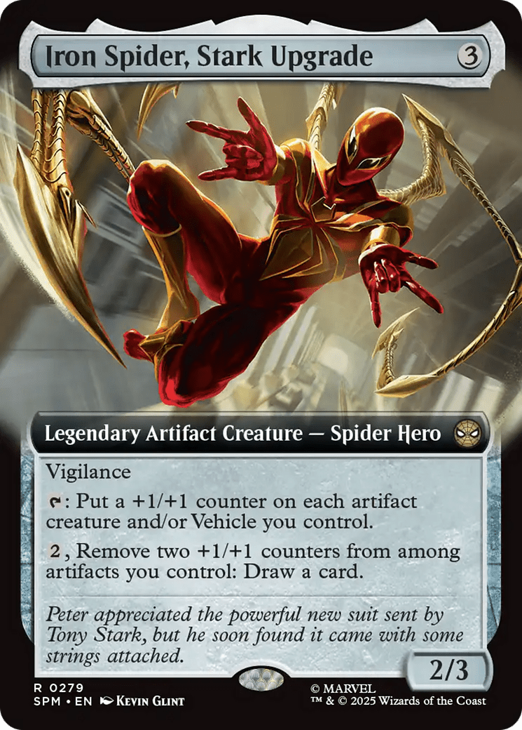 Iron Spider, Stark Upgrade (Extended Art) [Marvel's Spider-Man] MTG Single Magic: The Gathering  | Multizone: Comics And Games