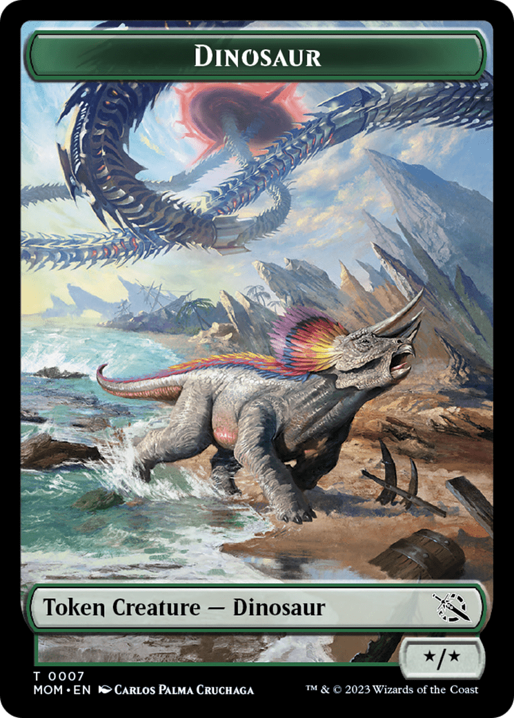 Dinosaur Token [March of the Machine Tokens] MTG Single Magic: The Gathering  | Multizone: Comics And Games