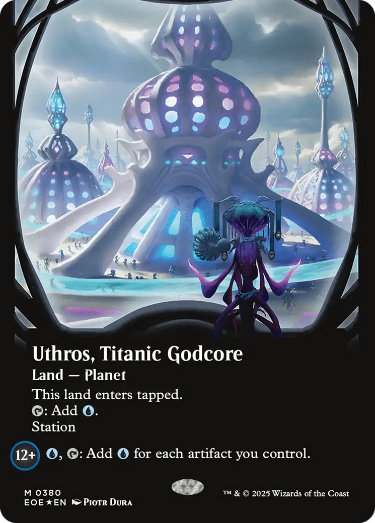 Uthros, Titanic Godcore (Borderless) (Galaxy Foil) [Edge of Eternities] MTG Single Magic: The Gathering  | Multizone: Comics And Games
