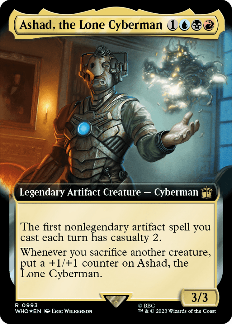 Ashad, the Lone Cyberman (Extended Art) (Surge Foil) [Doctor Who] MTG Single Magic: The Gathering  | Multizone: Comics And Games