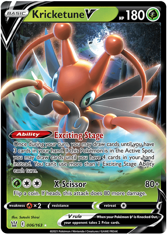 Kricketune V (006/163) [Sword & Shield: Battle Styles] Pokemon Single Pokémon  | Multizone: Comics And Games